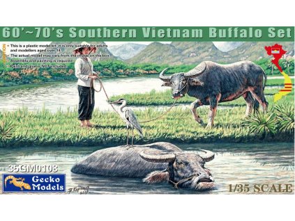 35GM0108 60's 70's Southern Vietnam Buffalo Set