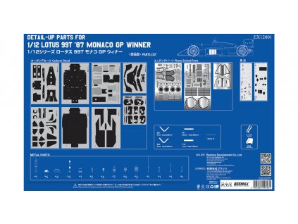 1/12 Upgrade set for 1/12 Lotus 99T '87 Monaco Winner