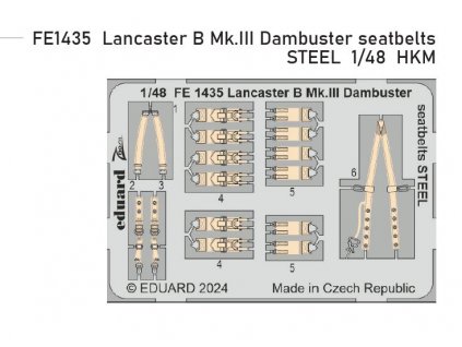 FE1435 Lancaster B Mk.III Dambuster seatbelts STEEL 1 48 HKM