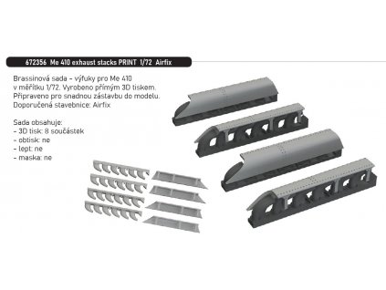 672356 Me 410 exhaust stacks PRINT 1 72 Airfix