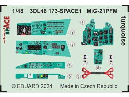 3DL48173 SPACE REKL MiG 21PFM turquoise 1 48 rev0