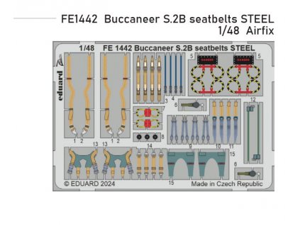 FE1442 Buccaneer S.2B seatbelts STEEL 1 48 Airfix