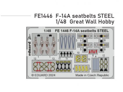 FE1446 F 14A seatbelts STEEL 1 48 Great Wall Hobby