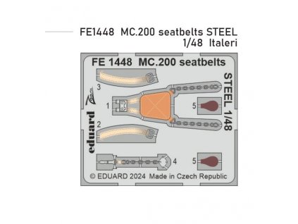 FE1448 MC.200 seatbelts STEEL 1 48 Italeri