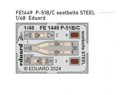 FE1449 P 51B C seatbelts STEEL 1 48 Eduard