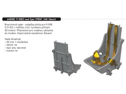 6481002 P 51B C seat Type 1 PRINT 1 48 Eduard