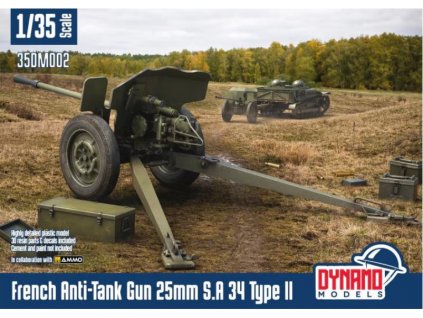 DYM35DM002 French Anti Tank Gun 25mm S.A 34 Type II