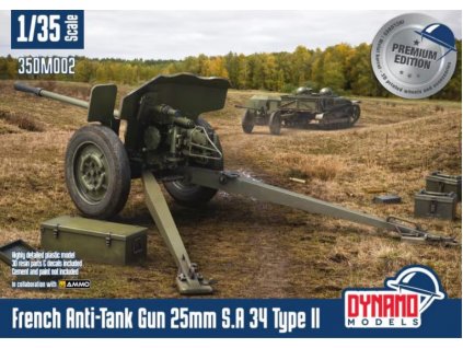 DYM35DM002premium French Anti Tank Gun 25mm S.A 34 Type II Premium