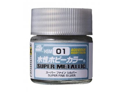 HSM-01 Mr Hobby - Aqueous Hobby Super Silver Metallic Colors (10 ml)