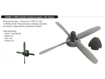 6481006 P 51B C Hamilton Standard propeller 1 48 Eduard