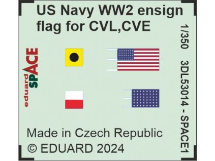 3DL53014 SPACE REKL US NAVY WW2 ensign flag for CVL,CVE 1 350 rev0
