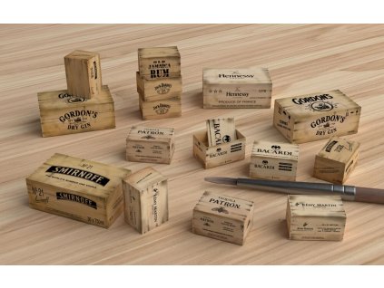 1/35 Wooden Crates: liquors
