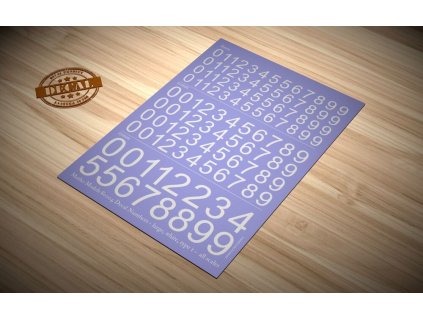 Decal Numbers - large, white, type 1