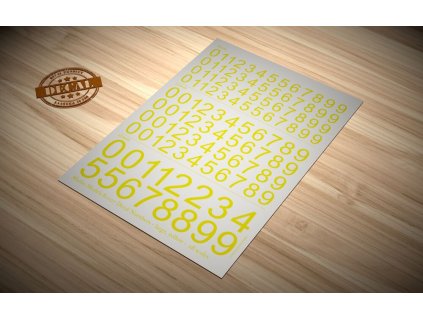 Decal Numbers - large, yellow