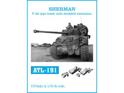 1/35 ATL-191 SHERMAN T-48 type track with duckbill extension. - Friul Model