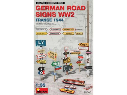 MINA35600 German Road Signs WW2 France 1944