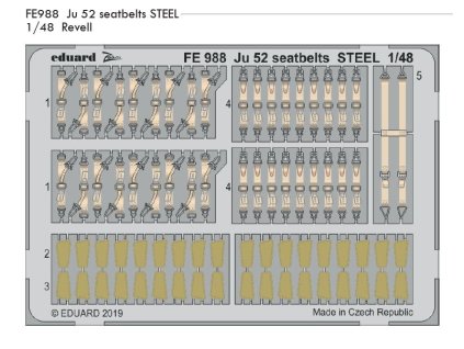 FE988 Ju 52 seatbelts STEEL Revell