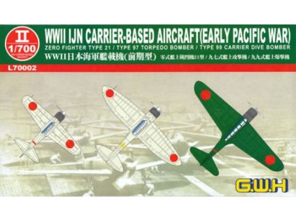 WWII IJN Carrier Based Aircraft (Early Pacific War) w PE Part Type 21 Zero, Type 97 Kate, Type 99 Val