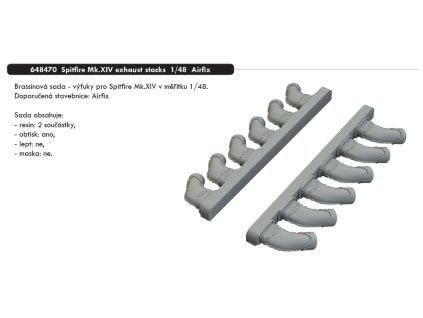 648470 Spitfire Mk.XIV exhaust stacks 1 48 Airfix