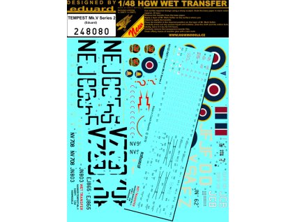 1/48 Hawker Tempest Mk.V Series 2 - St. & Mark. - Wet Transfers