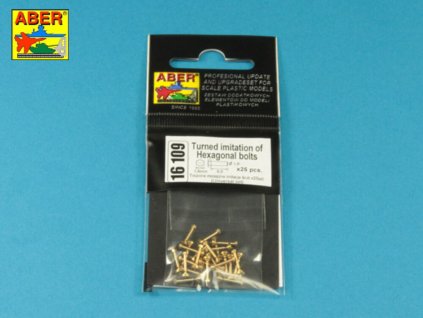 1/16 Turned imitation of Hexagonal bolts 1,6 x  6,0 mm x 25 pcs.