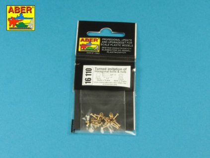 1/16 Turned imitation of Hexagonal bolts & nuts 1,6 x  4,0 mm x 15 pcs. And 1,6mm nuts x 10 pcs.