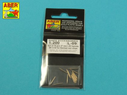 1/200 Set of 16 pcs 37 mm L/83 barrels SK C/30 for German ships