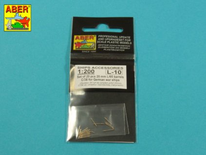 1/200 Set of 20 pcs 20 mm L/65 barrels  C/38 for German ships