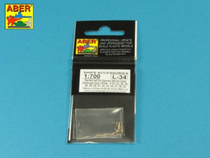 1/700 Set of Barrels for Narvic classe destroyers type 1936A: 150mm x 5; 37mm x 8; 37mm(M42) x 10;