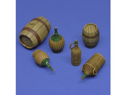 1/16 Wicker Bottles and small barrels