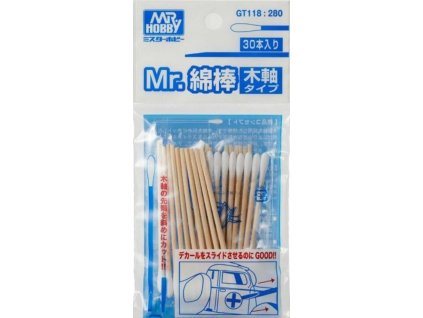 GT118 Mr Hobby -Gunze Mr. Cotton Swab Set (Wooden Stick Type)