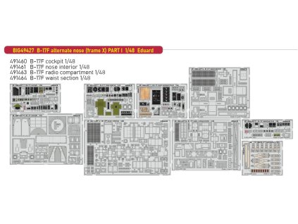 BIG49427 B 17F alternate nose (frame X) PART I 1 48 Eduard