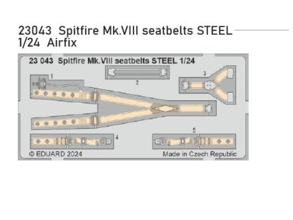 23043 Spitfire Mk.VIII seatbelts STEEL Airfix 1 24