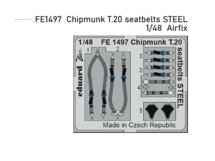 FE1497 Chipmunk T.20 seatbelts STEEL 1 48 Airfix