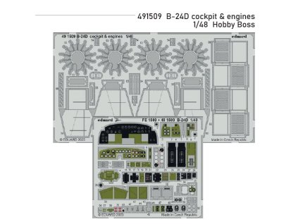 1/48 B-24D cockpit & engines (HOBBY BOSS)