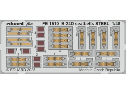 1/48 B-24D seatbelts STEEL (HOBBY BOSS)