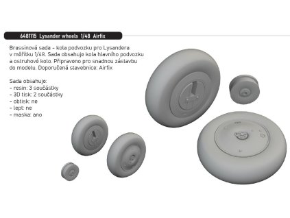 6481115 Lysander wheels 1 48 Airfix