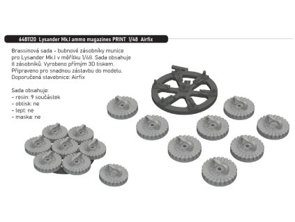 6481120 Lysander Mk.I ammo magazines PRINT 1 48 Airfix