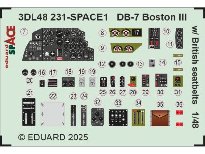 3DL48231 SPACE REKL DB 7 BostonIII w British seatbelts 1 48 rev0