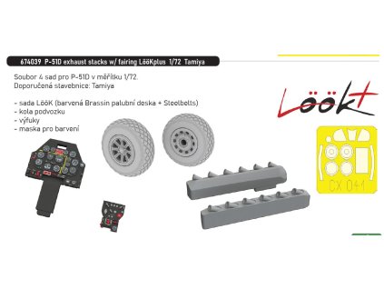 674039 P 51D exhaust stacks with fairing LööKplus 1 72 Tamiya