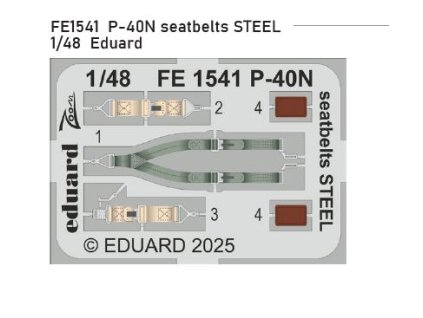 FE1541 P 40N seatbelts STEEL 1 48 Eduard