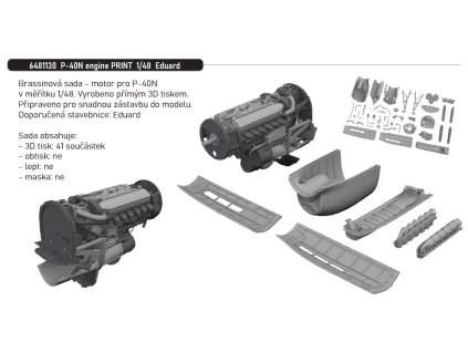 6481130 P 40N engine PRINT 1 48 Eduard
