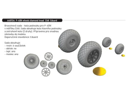 6481134 P 40N wheels diamond tread 1 48 Eduard