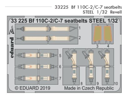 33225 Bf 110C 2 C 7 seatbelts STEEL 1 32 Revell