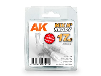 191306 mix and ready acrylics 6 empty 17ml jars with shaker ball