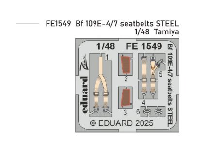 195017 fe1549 bf 109e 4 7 seatbelts steel tamiya 1 48