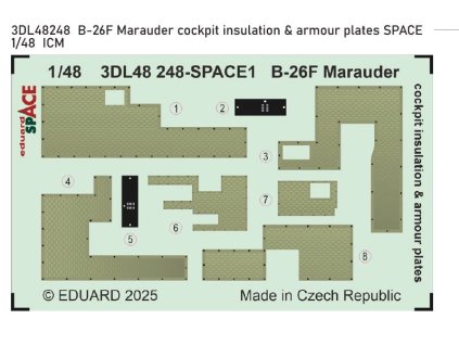 195128 3dl48248 b 26f marauder cockpit insulation armour plates space icm 1 48