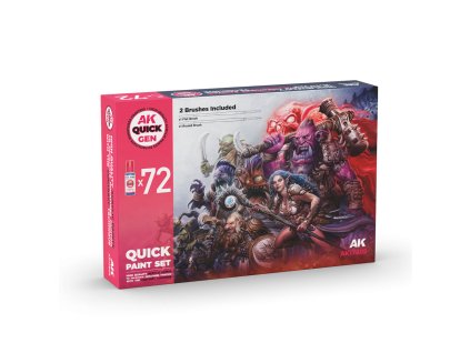 QUICK PAINT SET - 72 QUICK GEN COLORS (+2 MEDIUM 18ML +2 FREE BRUSHES)