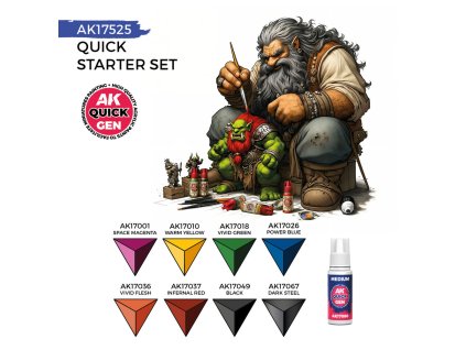 QUICK STARTER SET (8 QUICK GEN + 1 MEDIUM + 1 FREE BRUSH)