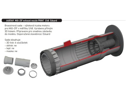 6481149 MiG 21F exhaust nozzle PRINT 1 48 Eduard